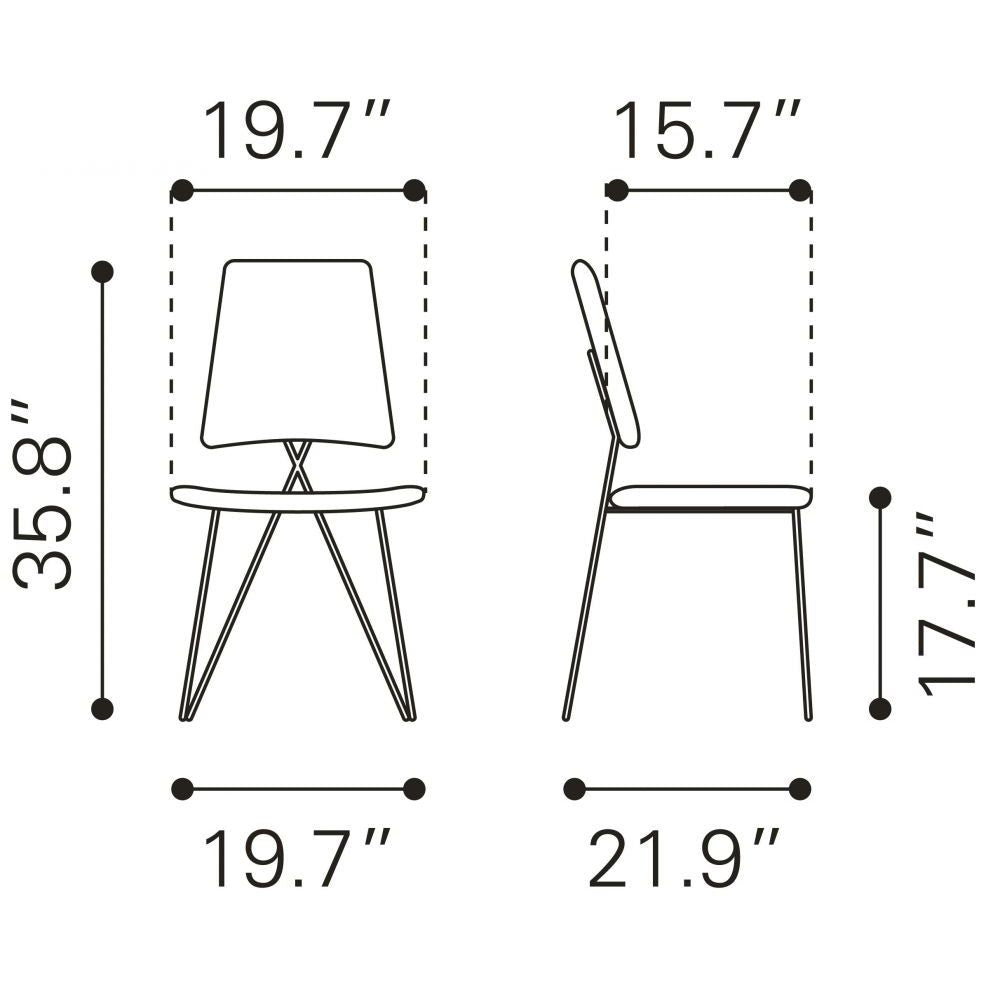 CHAIR ZUO CHLOE 101463 | Dining Chair | Gold Gray | 100% Polyester | Fabric, Velvet | Inside | Use Interior Department Room Department Accommodation Studio Decoration Interiors Home Habitacion Dinner Room
