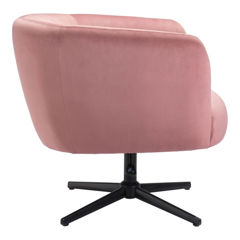 CHAIR ZUO ELIA 101849 | Accent Chair | Pink Black | 100%Polyester | Fabric Velvet | Inside | Bar Restaurant Cafetería Food Court Bar Breakfast Kitchen Bistro Office Space