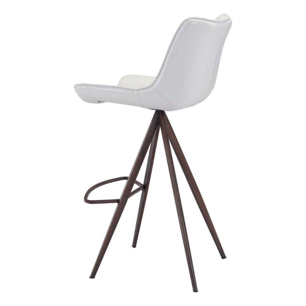 STOOL AKI ZUO 101288| Kitchen Counter Barstool | Walnut Black | 100% Polyurethane | Faux Leather | Inside | Bar Restaurant Cafetería Food Court Bar Breakfast Kitchen Bistro