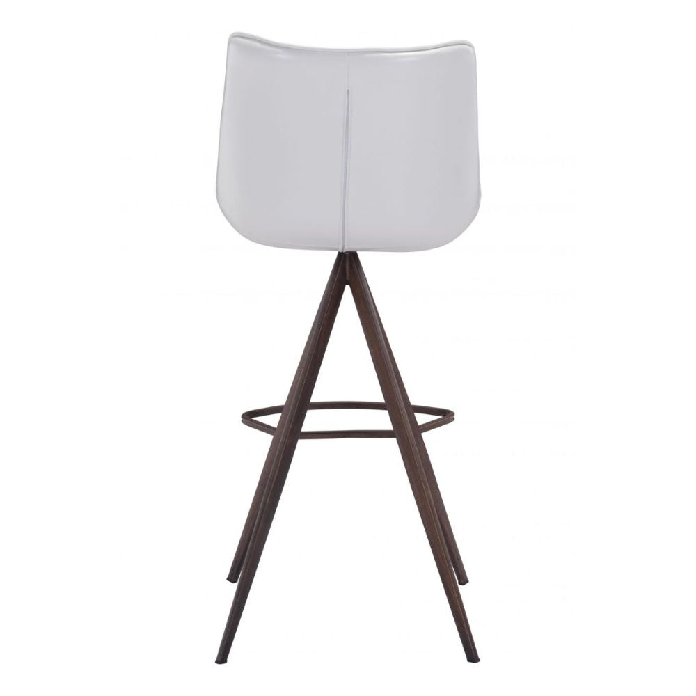 STOOL AKI ZUO 101288| Kitchen Counter Barstool | Walnut Black | 100% Polyurethane | Faux Leather | Inside | Bar Restaurant Cafetería Food Court Bar Breakfast Kitchen Bistro