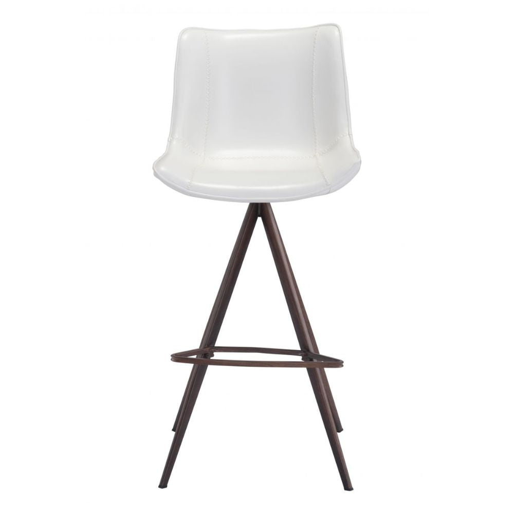 STOOL AKI ZUO 101288| Kitchen Counter Barstool | Walnut Black | 100% Polyurethane | Faux Leather | Inside | Bar Restaurant Cafetería Food Court Bar Breakfast Kitchen Bistro