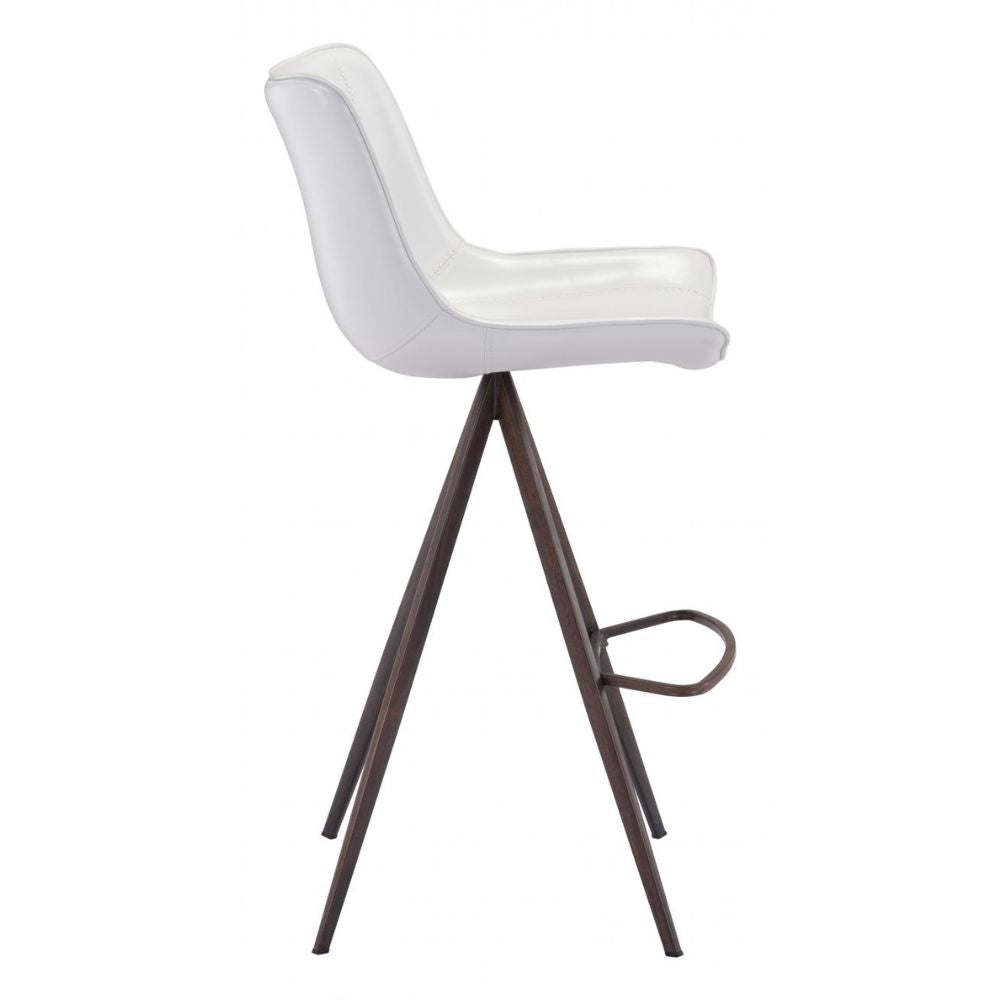 STOOL AKI ZUO 101288| Kitchen Counter Barstool | Walnut Black | 100% Polyurethane | Faux Leather | Inside | Bar Restaurant Cafetería Food Court Bar Breakfast Kitchen Bistro