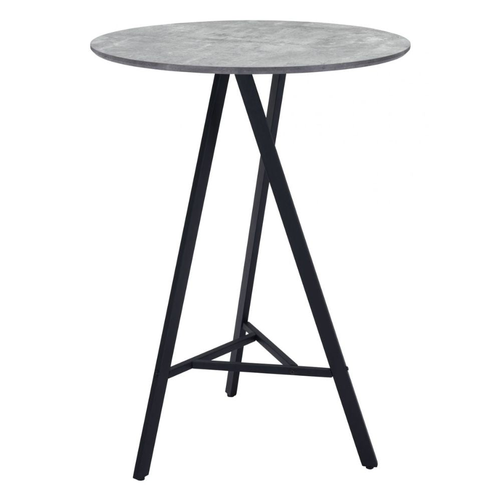 TABLE ZUO METZ | Bar Table | Black Gray | Faux Wood MDF | Powder Coated Steel | Inside | Kitchen Living Room Office Bar Area