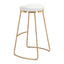 BARSTOOL ZUO BREE 101265 | Bar & Kitchen Stool | Gold & White | 100% Polyurethane | Faux Leather | Inside | Interior Bar Restaurant Cafetería Food Court Bar Breakfast Kitchen Bistro