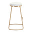 BARSTOOL ZUO BREE 101265 | Bar & Kitchen Stool | Gold & White | 100% Polyurethane | Faux Leather | Inside | Interior Bar Restaurant Cafetería Food Court Bar Breakfast Kitchen Bistro