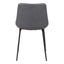 CHAIR BYRON ZUO 101778 | Dining Chair | Gray Black | 100%Polyurethane | Faux Leathert | Inside | Bar Restaurant Cafetería Food Court Bar Breakfast Kitchen Bistro Office Space