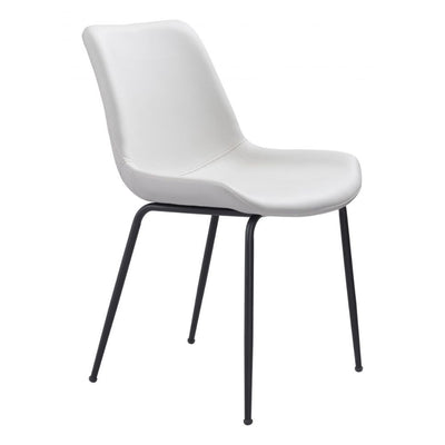 CHAIR BYRON ZUO 101779 | Dining Chair | White Black | 100%Polyurethane | Faux Leathert | Inside | Bar Restaurant Cafetería Food Court Bar Breakfast Kitchen Bistro Office Space