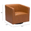 CHAIR ZUO BROOKS 102049 | Accent Chair | Brown Black | 100% Polyurethane | Faux Leather | Interior | Armchair Sofa Recliner Armchair Divan Upholstered Seat Living Room Home Home Waiting Room Office Living Room