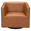 CHAIR ZUO BROOKS 102049 | Accent Chair | Brown Black | 100% Polyurethane | Faux Leather | Interior | Armchair Sofa Recliner Armchair Divan Upholstered Seat Living Room Home Home Waiting Room Office Living Room