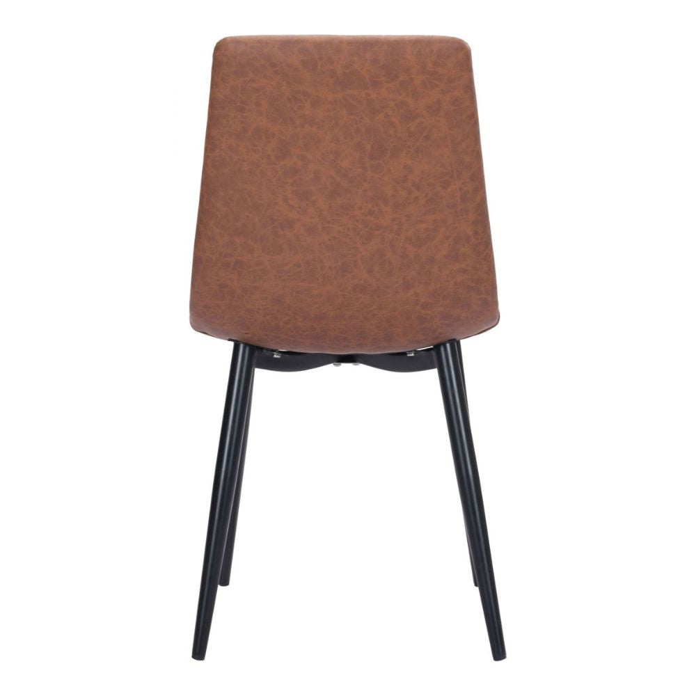CHAIR ZUO DOLCE 101553 | Vintage Dining Chair |Brown  Black | 100% Polyurethane | Faux Leather | Inside | Use Interior Department Room Department Accommodation Studio Decoration Interiors Home Habitacion Dinner Room
