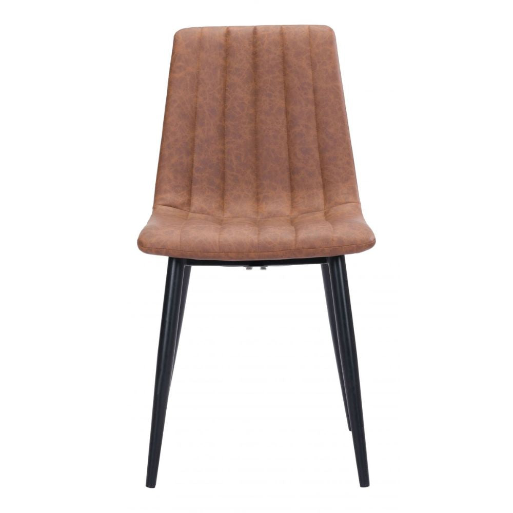 CHAIR ZUO DOLCE 101553 | Vintage Dining Chair |Brown  Black | 100% Polyurethane | Faux Leather | Inside | Use Interior Department Room Department Accommodation Studio Decoration Interiors Home Habitacion Dinner Room