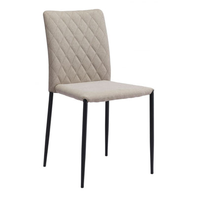 CHAIR ZUO HARVE 101900 | Dining Chair | Beige Black | 100% Polyester | Fabric | Powder Coated Steel | Inside | Use Interior Department Room Department Accommodation Studio Decoration Interiors Home Habitacion Dinner Room