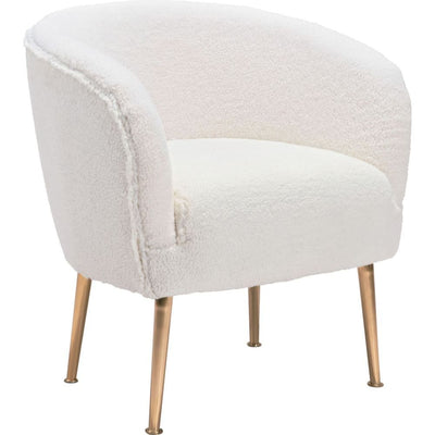 CHAIR ZUO SHERPA 101868 | Living Room Accent Chair | Beige White Gold | Fabric | Inside | Armchair Sofa Recliner Armchair Divan Upholstered Seat Living Room Home Home Waiting Room Office Living Room