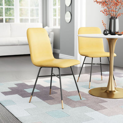 CHAIR ZUO VAR 101891 | Dining Chair | Gray Yellow Gold | 100%Polyester | Fabric | Inside | Bar Restaurant Cafetería Food Court Bar Breakfast Kitchen Bistro Office Space Set