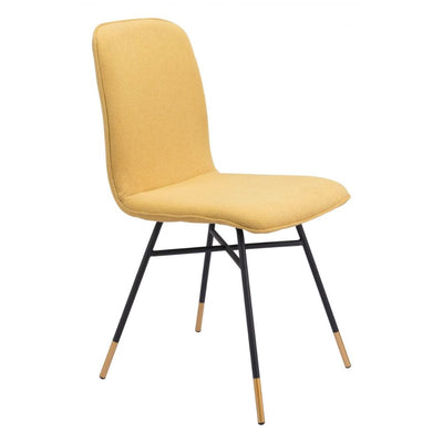 CHAIR ZUO VAR 101891 | Dining Chair | Gray Yellow Gold | 100%Polyester | Fabric | Inside | Bar Restaurant Cafetería Food Court Bar Breakfast Kitchen Bistro Office Space