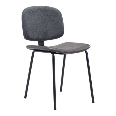 CHAIR ZUO WORCESTER 101718 | Dining Chair | Black Gray | 100% Polyester | Fabric Faux Leather | Inside | Use Interior Department Room Department Accommodation Studio Decoration Interiors Home Habitacion Dinner Room