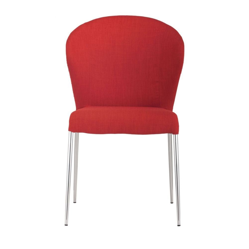 CHAIR ZUO OULU | Modern Dining Chair | Chromed Steel Base | Orange | Fabric 100% Polyester | Inside | House Living Room Restaurant Cafetería Food Court Hotel Banquete Rest Decoration Casual Dining Room Kitchen Modern