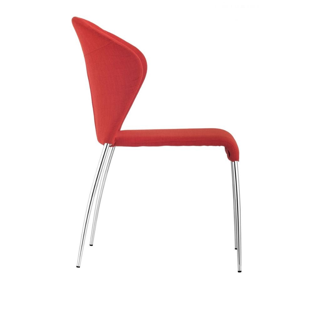 CHAIR ZUO OULU | Modern Dining Chair | Chromed Steel Base | Orange | Fabric 100% Polyester | Inside | House Living Room Restaurant Cafetería Food Court Hotel Banquete Rest Decoration Casual Dining Room Kitchen Modern