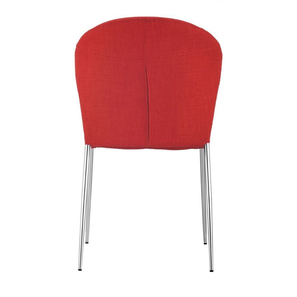 CHAIR ZUO OULU | Modern Dining Chair | Chromed Steel Base | Orange | Fabric 100% Polyester | Inside | House Living Room Restaurant Cafetería Food Court Hotel Banquete Rest Decoration Casual Dining Room Kitchen Modern