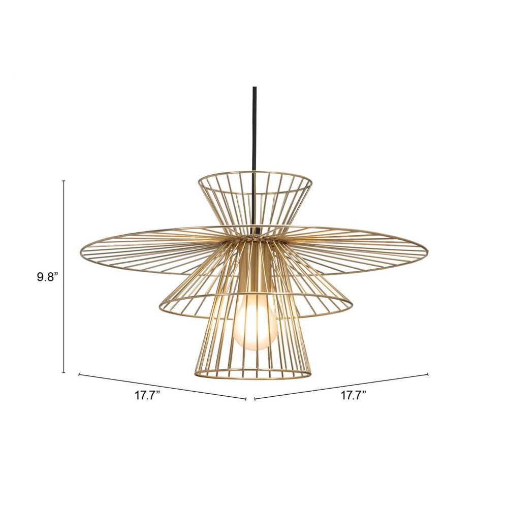 LAMP ZUO AZZI | Ceiling Lamp for Dinner Room | Gold | Electroplated Steel | Powder Coated Steel | Inside | Room Waiting Room Bedroom Decorative Home Interior Decoration Lamp Ilumination Modern Light Kitchen