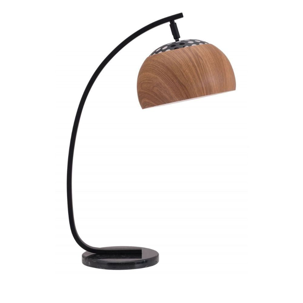 LAMP ZUO BRENTWOOD | Table Lamp for Room | Brown Black | Wood-Look Steel Marble | Inside Bedroom Waiting Room Decorative Room Home Interior Decorative Lamp Lighting Floor Lamp Modern Lamp Light Kitchen Living Room Bedroom