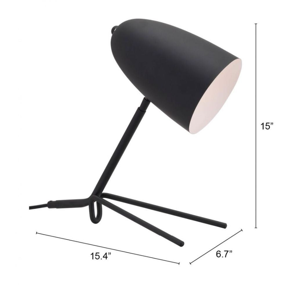 LAMP ZUO JAMISON | Table Lamp for Room | Black | Steel | Inside Bedroom Waiting Room Decorative Room Home Interior Decorative Lamp Lighting Floor Lamp Modern Lamp Light Kitchen Living Room Bedroom