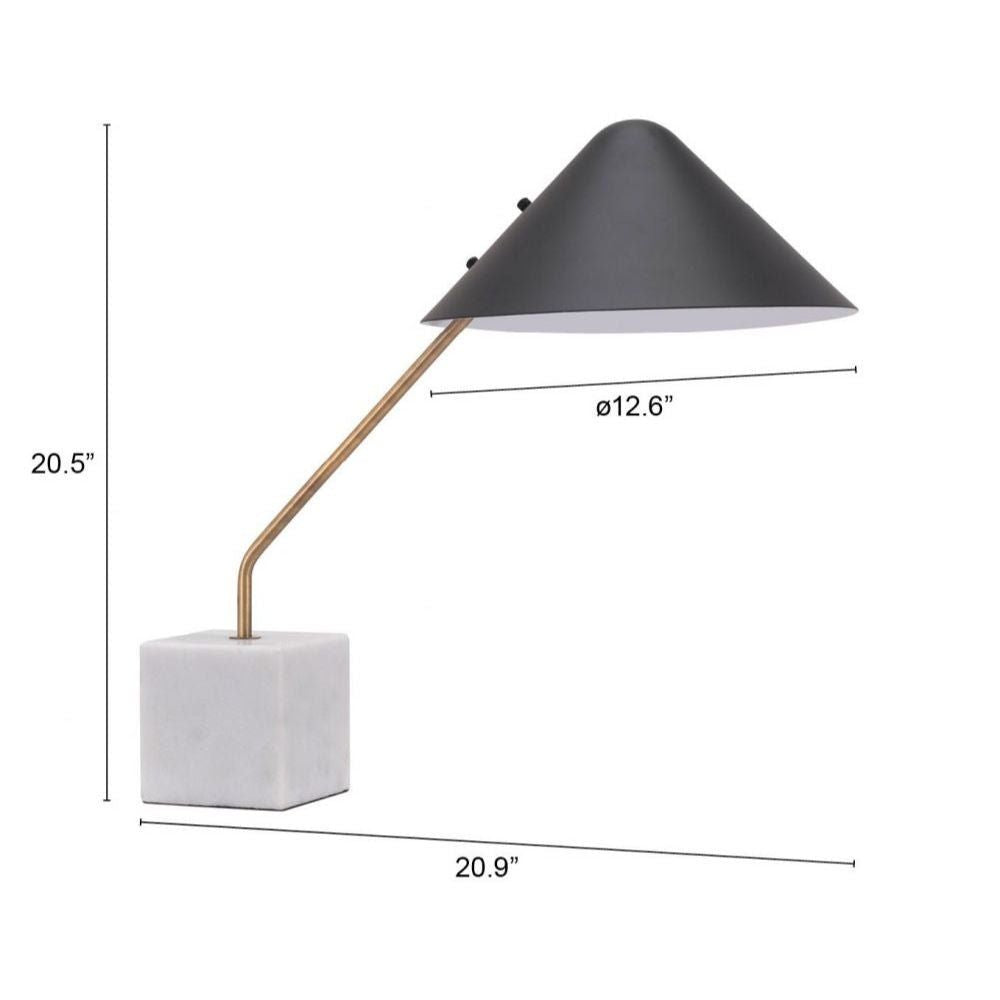 LAMP ZUO PIKE | Table Lamp for Room | Black Brass White | Galvanized Steel | Inside Bedroom Waiting Room Decorative Room Home Interior Decorative Lamp Lighting Floor Lamp Modern Lamp Light Kitchen Living Room Bedroom