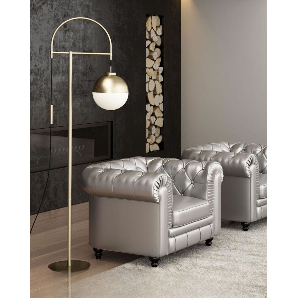 LAMP ZUO WATERLOO | Floor Lamp for Living Room | Galvanized Steel | Frosted Glass | Inside Bedroom Waiting Room Decorative Room Home Interior Decorative Lamp Lighting Floor Lamp Modern Lamp Light Kitchen Living Room Bedroom Set