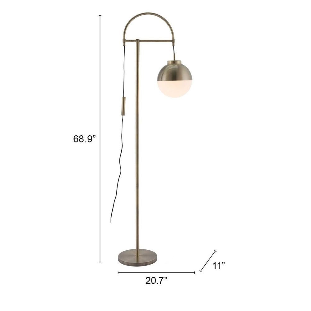 LAMP ZUO WATERLOO | Floor Lamp for Living Room | Galvanized Steel | Frosted Glass | Inside Bedroom Waiting Room Decorative Room Home Interior Decorative Lamp Lighting Floor Lamp Modern Lamp Light Kitchen Living Room Bedroom