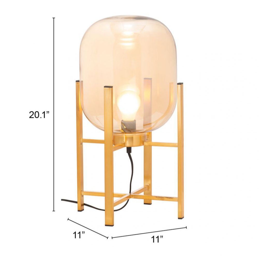 LAMP ZUO WONDERWALL | Room Table Lamp | Gold | Powder Coated Steel | Tinted Glass | Inside | Room Waiting Room Bedroom Decorative Home Interior Decoration Lamp Ilumination Modern Light Kitchen