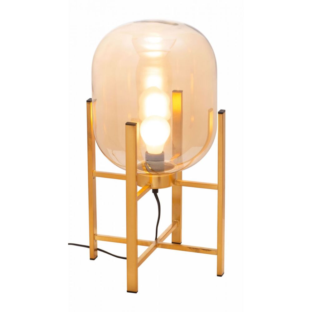 LAMP ZUO WONDERWALL | Room Table Lamp | Gold | Powder Coated Steel | Tinted Glass | Inside | Room Waiting Room Bedroom Decorative Home Interior Decoration Lamp Ilumination Modern Light Kitchen