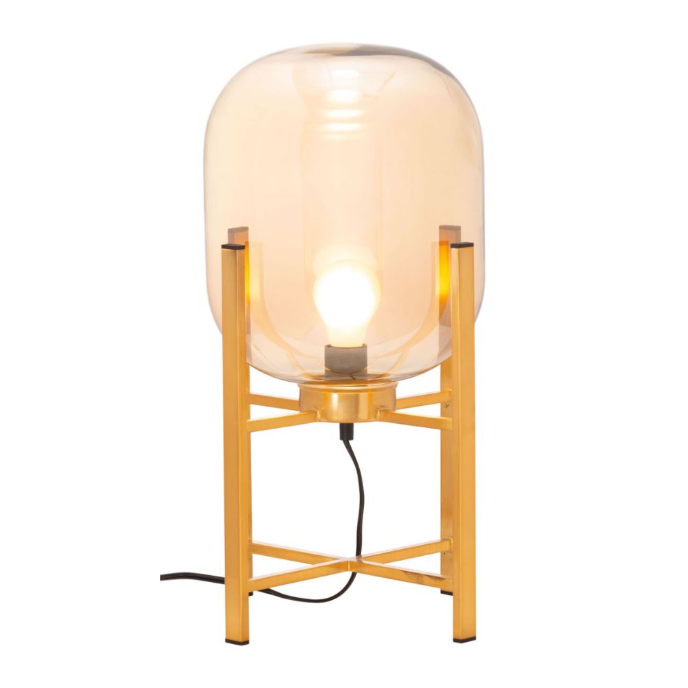 LAMP ZUO WONDERWALL | Room Table Lamp | Gold | Powder Coated Steel | Tinted Glass | Inside | Room Waiting Room Bedroom Decorative Home Interior Decoration Lamp Ilumination Modern Light Kitchen