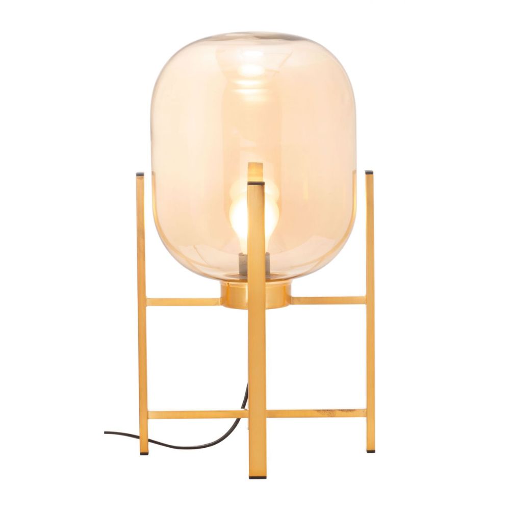 LAMP ZUO WONDERWALL | Room Table Lamp | Gold | Powder Coated Steel | Tinted Glass | Inside | Room Waiting Room Bedroom Decorative Home Interior Decoration Lamp Ilumination Modern Light Kitchen