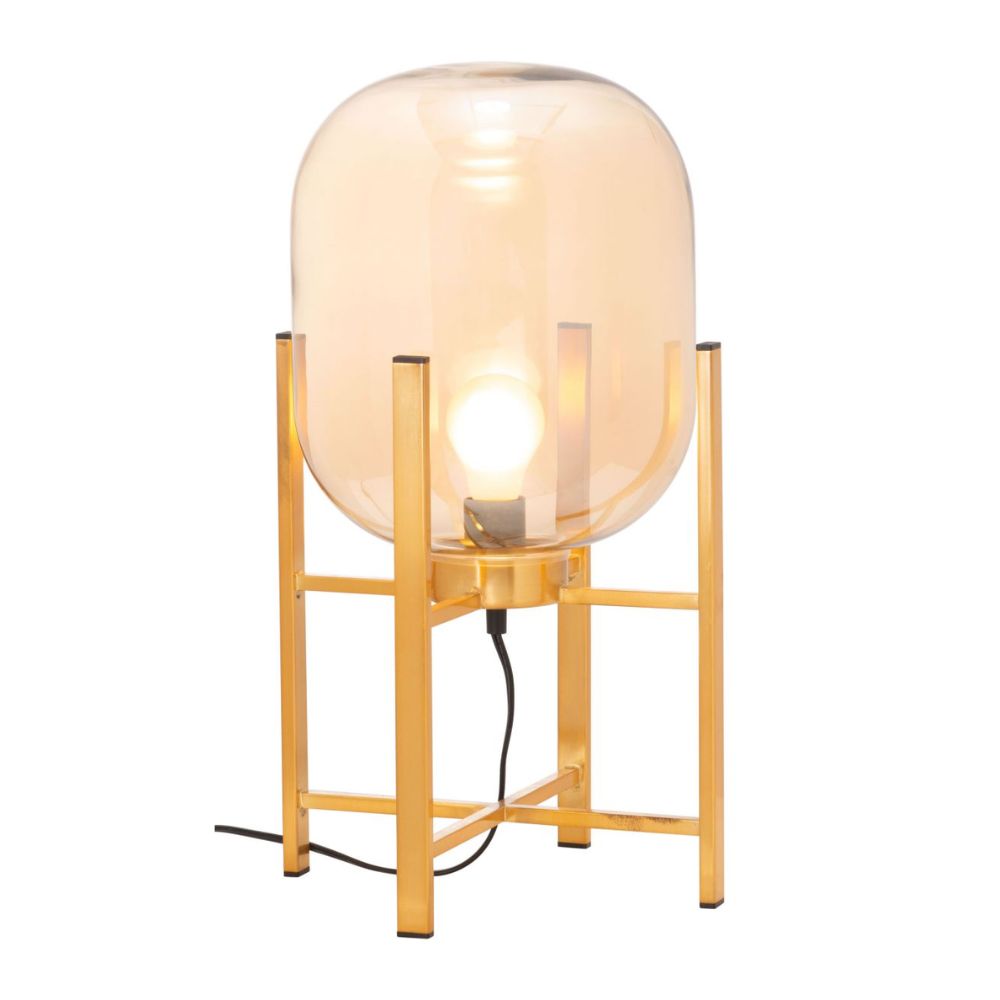 LAMP ZUO WONDERWALL | Room Table Lamp | Gold | Powder Coated Steel | Tinted Glass | Inside | Room Waiting Room Bedroom Decorative Home Interior Decoration Lamp Ilumination Modern Light Kitchen