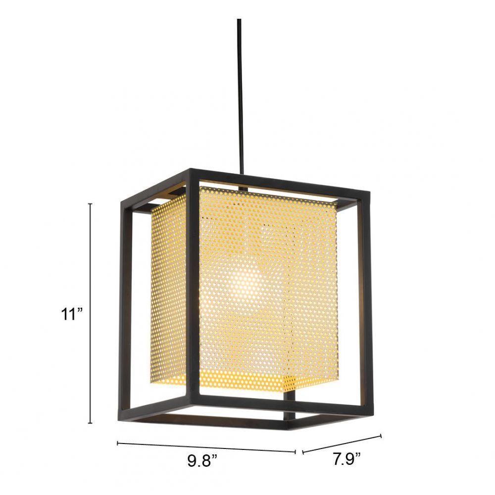 LAMP ZUO YVES | Ceiling Lamp for Dinning Room | Gold | Black | Powder Coated Steel | Electroplated Steel | Inside | Room Waiting Room Bedroom Decorative Home Interior Decoration Lamp Ilumination Modern Light Kitchen