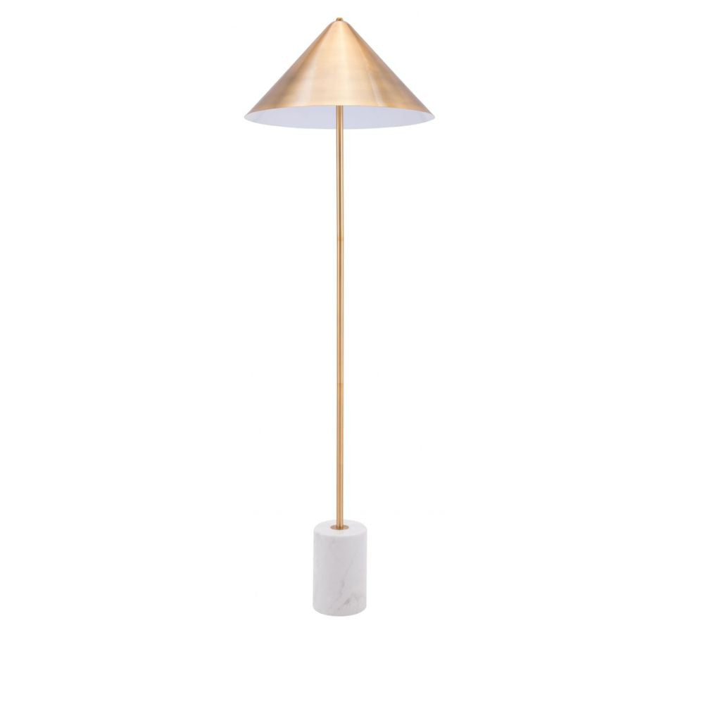 LAMP ZUO BIANCA | Floor Lamp for Living Room | Marble Base Structure | Gold | Steel | Inside Bedroom Waiting Room Decorative Room Home Interior Decorative Lamp Lighting Floor Lamp Modern Lamp Light Kitchen Living Room Bedroom
