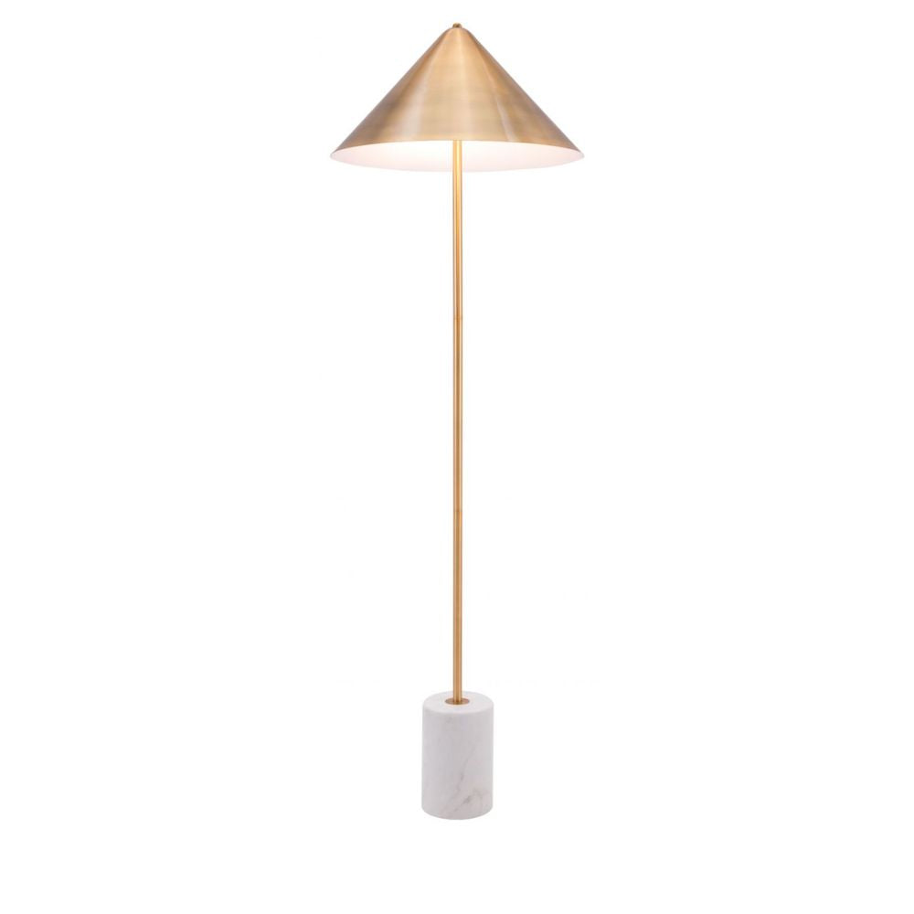 LAMP ZUO BIANCA | Floor Lamp for Living Room | Marble Base Structure | Gold | Steel | Inside Bedroom Waiting Room Decorative Room Home Interior Decorative Lamp Lighting Floor Lamp Modern Lamp Light Kitchen Living Room Bedroom