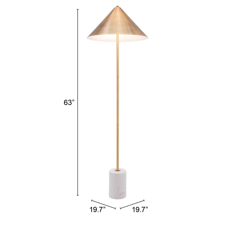 LAMP ZUO BIANCA | Floor Lamp for Living Room | Marble Base Structure | Gold | Steel | Inside Bedroom Waiting Room Decorative Room Home Interior Decorative Lamp Lighting Floor Lamp Modern Lamp Light Kitchen Living Room Bedroom