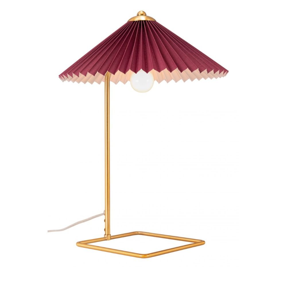 LAMP ZUO CHARO | Table Lamp for Studio | Red | Gold | Electroplated Steel | Inside | Room Waiting Room Bedroom Decorative Home Interior Decoration Lamp Ilumination Modern Light Kitchen