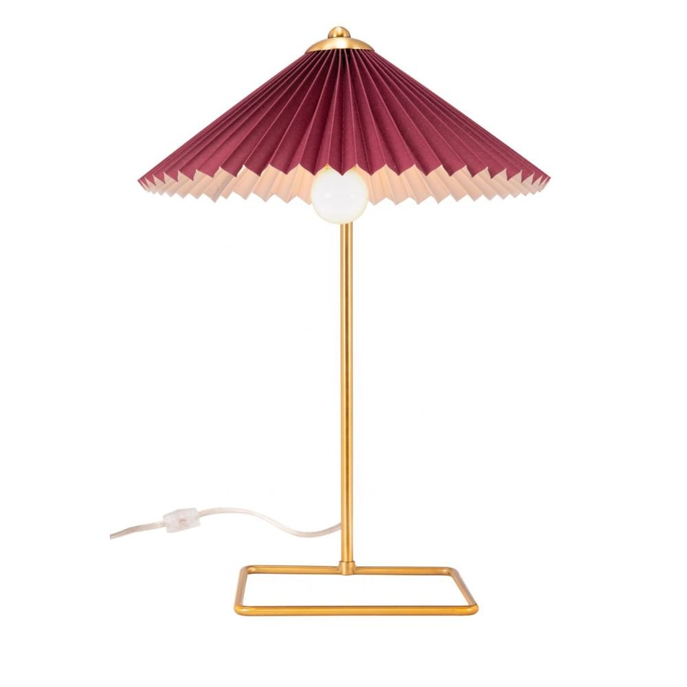 LAMP ZUO CHARO | Table Lamp for Studio | Red | Gold | Electroplated Steel | Inside | Room Waiting Room Bedroom Decorative Home Interior Decoration Lamp Ilumination Modern Light Kitchen