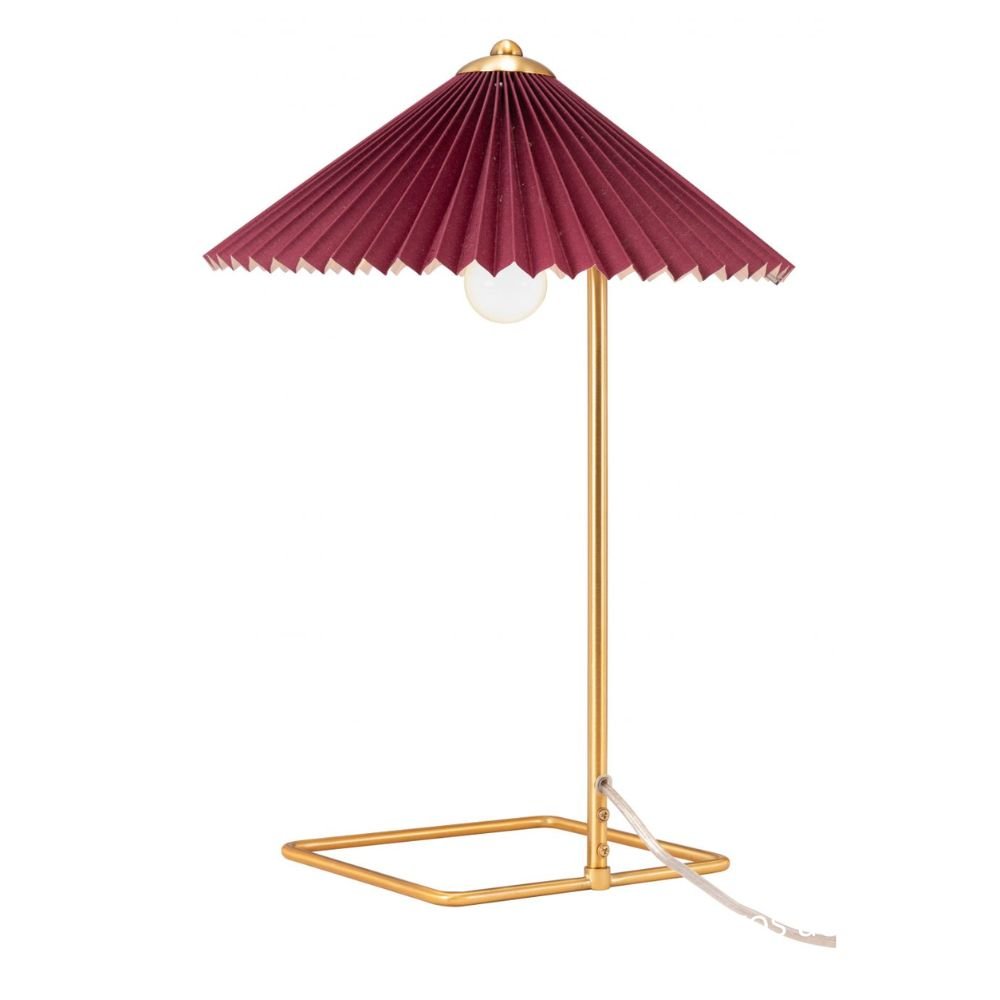 LAMP ZUO CHARO | Table Lamp for Studio | Red | Gold | Electroplated Steel | Inside | Room Waiting Room Bedroom Decorative Home Interior Decoration Lamp Ilumination Modern Light Kitchen