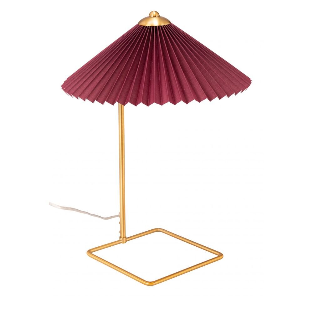 LAMP ZUO CHARO | Table Lamp for Studio | Red | Gold | Electroplated Steel | Inside | Room Waiting Room Bedroom Decorative Home Interior Decoration Lamp Ilumination Modern Light Kitchen