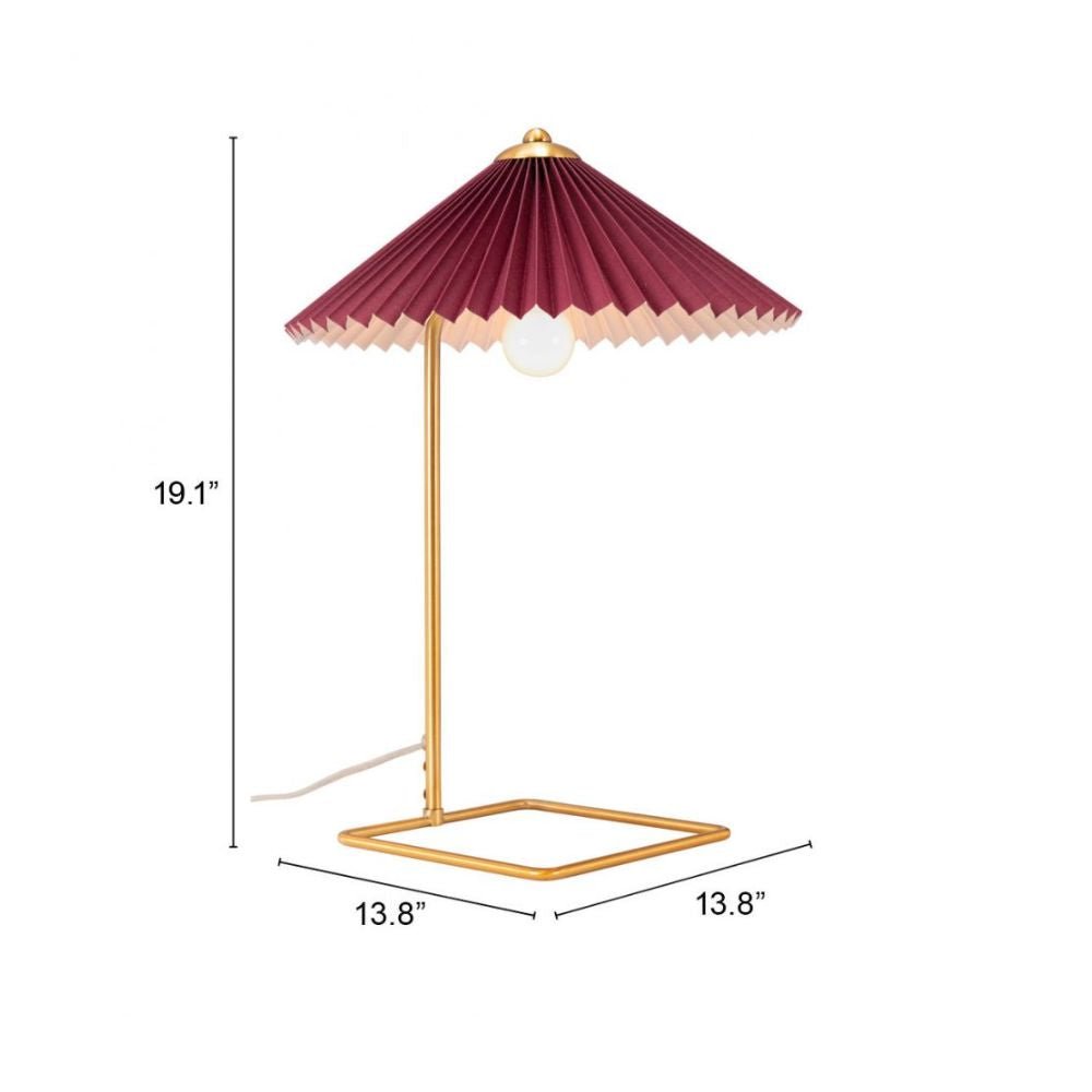 LAMP ZUO CHARO | Table Lamp for Studio | Red | Gold | Electroplated Steel | Inside | Room Waiting Room Bedroom Decorative Home Interior Decoration Lamp Ilumination Modern Light Kitchen