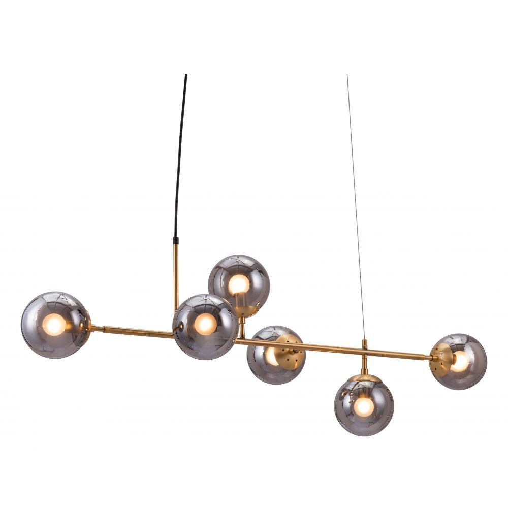 LAMP ZUO GISELA | Ceiling Light for Dining Room | Black Brass | Steel Tinted Glass | Inside Bedroom Waiting Room Decorative Room Home Interior Decorative Lamp Lighting Floor Lamp Modern Lamp Light Kitchen Living Room Bedroom