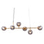 LAMP ZUO GISELA | Ceiling Light for Dining Room | Black Brass | Steel Tinted Glass | Inside Bedroom Waiting Room Decorative Room Home Interior Decorative Lamp Lighting Floor Lamp Modern Lamp Light Kitchen Living Room Bedroom