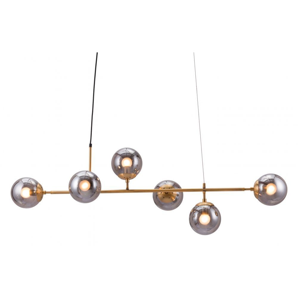 LAMP ZUO GISELA | Ceiling Light for Dining Room | Black Brass | Steel Tinted Glass | Inside Bedroom Waiting Room Decorative Room Home Interior Decorative Lamp Lighting Floor Lamp Modern Lamp Light Kitchen Living Room Bedroom