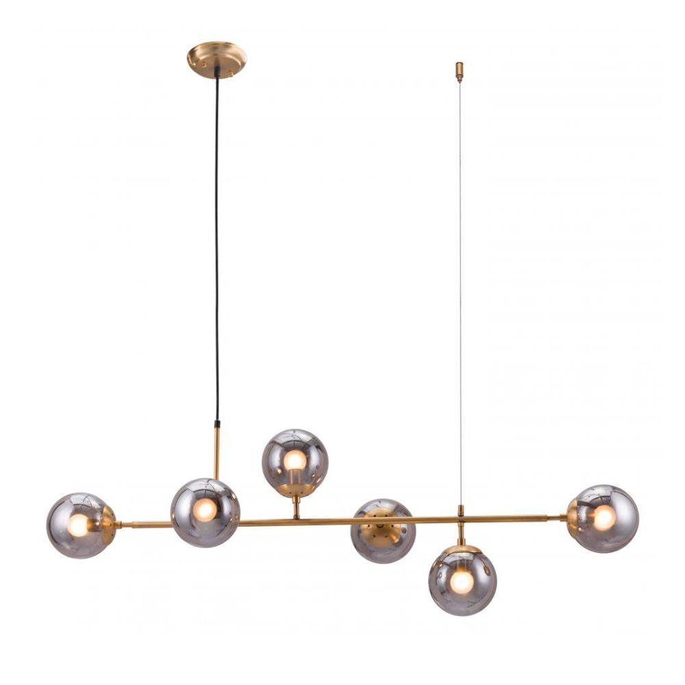 LAMP ZUO GISELA | Ceiling Light for Dining Room | Black Brass | Steel Tinted Glass | Inside Bedroom Waiting Room Decorative Room Home Interior Decorative Lamp Lighting Floor Lamp Modern Lamp Light Kitchen Living Room Bedroom
