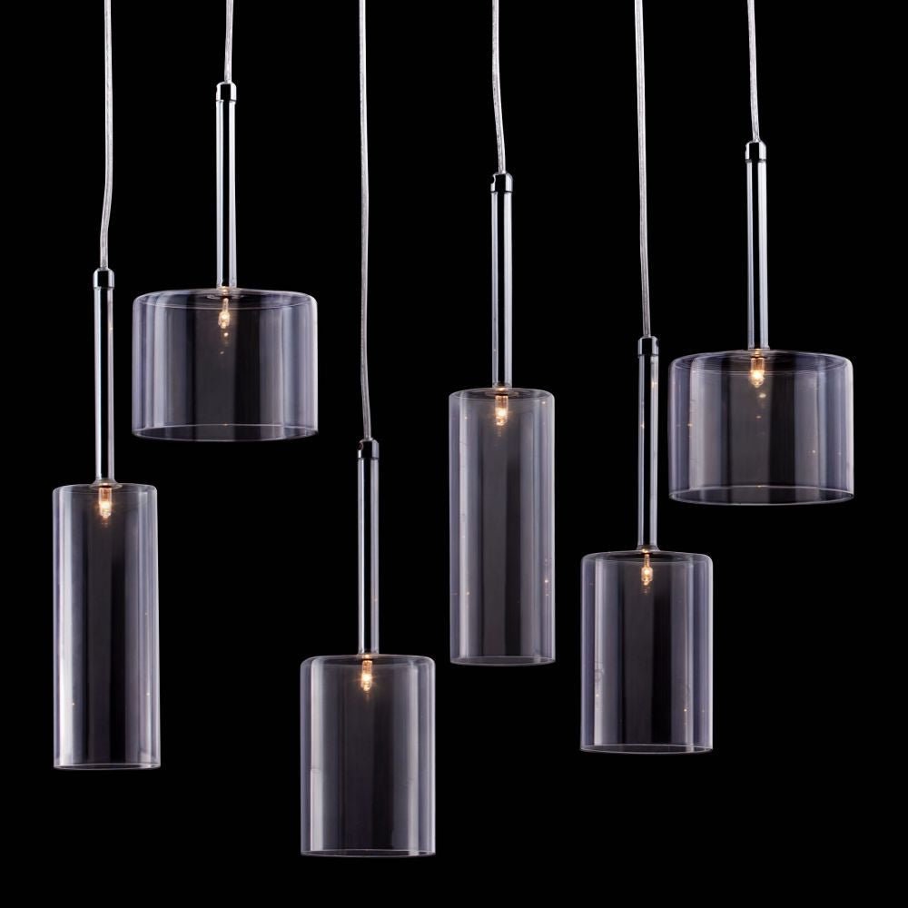 LAMP ZUO HALE | Ceiling Lamp for Living Room Bedroom | Transparent Glass | Chromed Steel | Inside Bedroom Waiting Room Decorative Room Home Interior Decorative Lamp Lighting Floor Lamp Modern Lamp Light Kitchen Living Room Bedroom 3