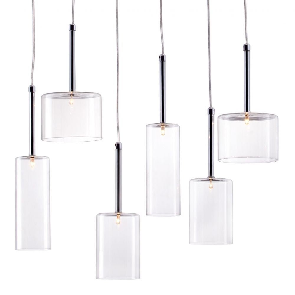 LAMP ZUO HALE | Ceiling Lamp for Living Room Bedroom | Transparent Glass | Chromed Steel | Inside Bedroom Waiting Room Decorative Room Home Interior Decorative Lamp Lighting Floor Lamp Modern Lamp Light Kitchen Living Room Bedroom 4