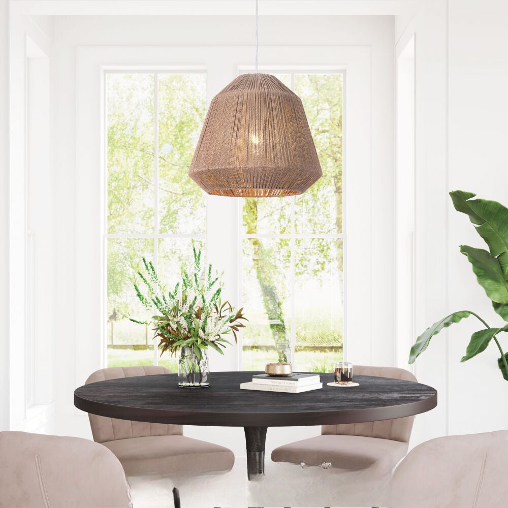 LAMP ZUO IMPALA | Ceiling Lamp for Living Room | Natural Brown | Steel Paper | Inside Bedroom Waiting Room Decorative Room Home Interior Decorative Lamp Lighting Floor Lamp Modern Lamp Light Kitchen Living Room Bedroom Set